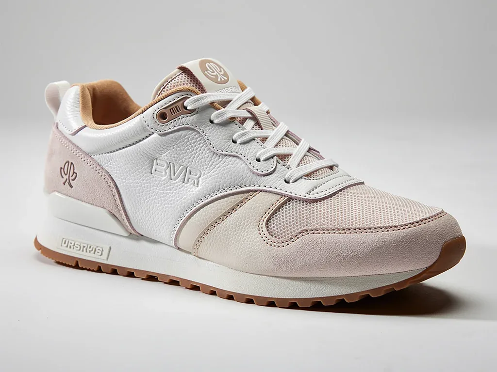 Close-up of a limited edition spring 2026 sneaker, showcasing premium materials and intricate details.