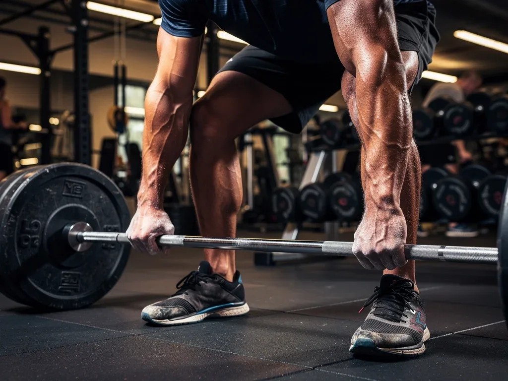 Basketball player performing deadlift for lower body strength
