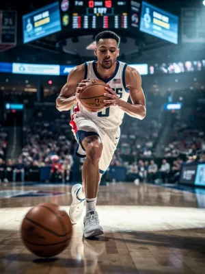 US basketball player demonstrating mindful breathing on court 2026