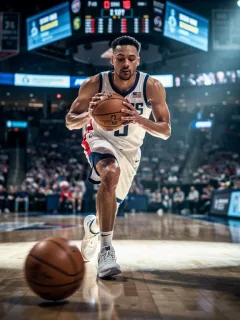 US basketball player demonstrating mindful breathing on court 2026