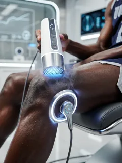 Basketball player receiving non-invasive chronic pain therapy for knee in 2026